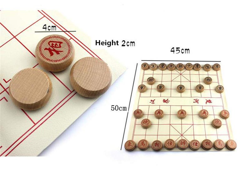 GoodPlay Beechwood Chinese Chess Set Xiangqi Travel Game Set with Wooden Box and Leather Chessboard - Image 5